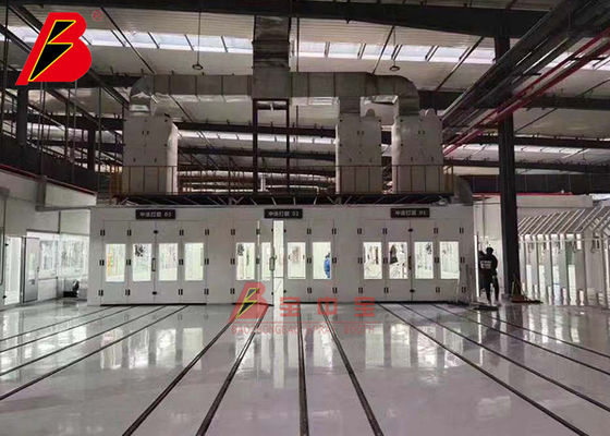 Kalite Endüstriyel Araç Tamiri Çok İstasyonlu Sac Boyama Hattı Fabrika