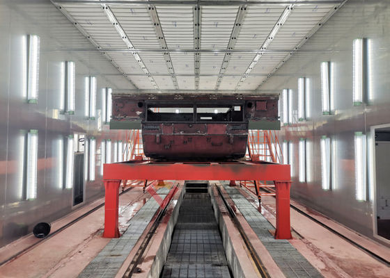 Kalite Sprey Boya Hattı İçin Ağır Tank Püskürtme Kabini Elektrikli Trollley Fabrika