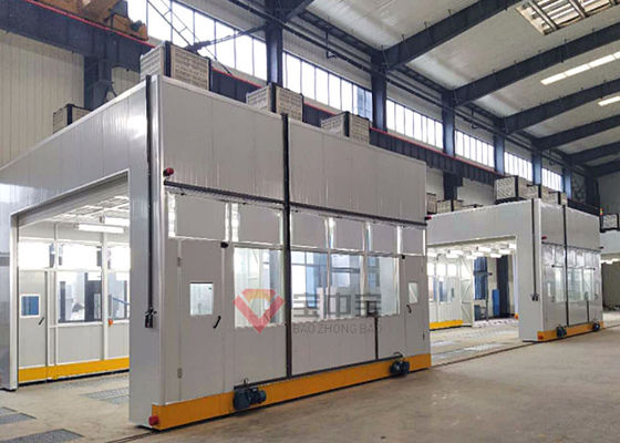 Kalite Raylı Taşınabilir Püskürtme Kabini Tüm Oda Hareketli Boyama Odası Fabrika